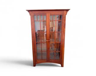 42 EthanAllenAmericanImpressionsLightedWoodGlassDisplayCabinet