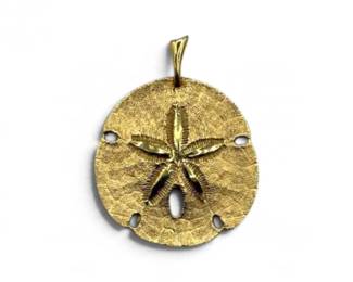87 14KGoldSandDollarPendantwTexturedFinish35g