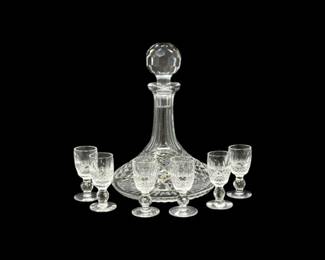 91 WaterfordAlanaCrystalShipsDecanter6ColleenCordialGlasses
