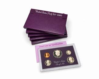 98 1987UnitedStatesMintProofSets5Sets25CoinsTotal