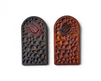 45 HandCarvedWoodBirdReliefWallArtPanelsPair