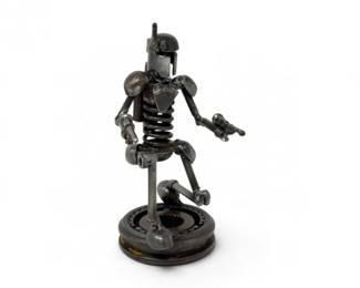 138 HandForgedMetalSoldierSculptureMadefromGearsTools