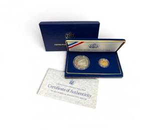 39 1987USConstitutionBicentennialGoldSilverTwoCoinSet