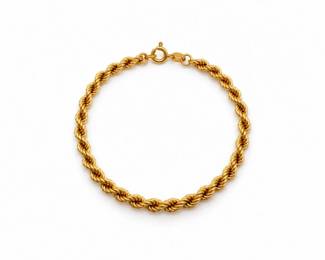 109 18KYellowGoldTwistedRopeLinkBracelet736g