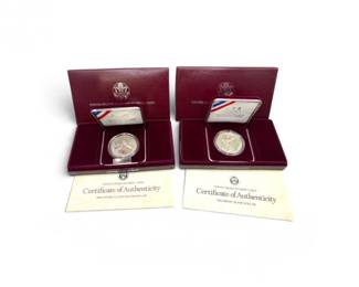 47 1988USOlympicSilverDollarPairUncirculatedProof