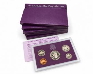 65 1988UnitedStatesMintProofSets5Sets25CoinsTotal