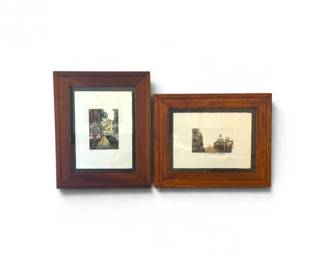 52 VeniceItalySignedNumberedEmbossedFramedArtPrintsPair