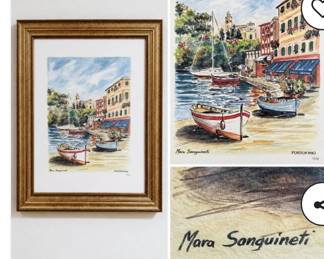 Lot #D24 Lawrence H. Darrow 1951 Original Watercolor – Pont Neuf, Paris – Signed