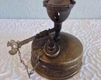 Lot #D32 Antique Brass Pressure Camp Stove – Vintage European Benzoline Petrol Burner