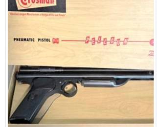 Lot #123 Vintage Crosman Pellgun Model 130 Pneumatic Pellet Pistol with Original Box – Needs Repair