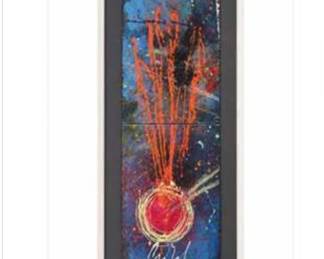 Lot #D11 Dale Chihuly Original Abstract Painting – Signed Mixed Media Two-Panel Artwork - Hangs vertical or horizontal