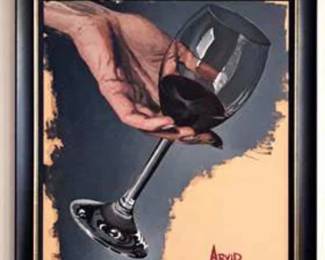 Lot #D14 Thomas Arvid Original Acrylic Painting - Authenticity and Appraisal Included! Wine Art Fine Art