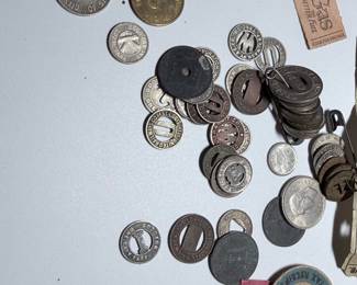 Lot #P135 Vintage Tax Tokens, Transit Fare Tokens, Trade Coins & Historical Paper Ephemera Collection