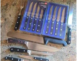 Lot #D113 Zwilling J.A. Henckels Steak Knives, Victorinox Fibrox & Assorted Professional Kitchen Cutlery