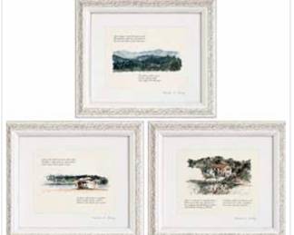 Lot #D21 Isabella Ensignare Signed Landscape Art Prints – Collection of Three Framed Country Scenes Lot #D21 Isabella Ensignare Signed Landscape Art Prints – Collection of Three Framed Country Scenes