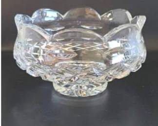 Lot #D38 Waterford Crystal Pedestal Bowl – Scalloped Rim & Brilliant Cut Irish Crystal