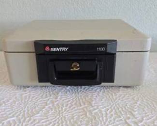 Lot #D10 Sentry 1100 Portable Fire-Resistant Security Chest with Key Lock