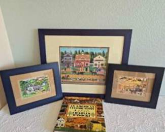 Lot #D13 Charles Wysocki Americana Folk Art Collection – Three Framed Prints & Illustrated Book