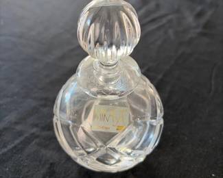 Vintage Mikasa Cut Crystal Vanity Perfume Bottle with Faceted Stopper (Made in Slovenia)