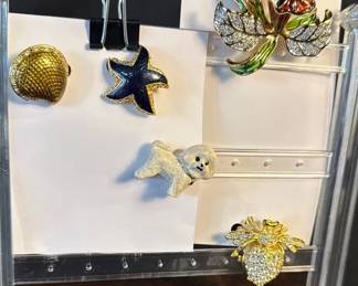 Joan Rivers Erwin Pearl Brooches & Figural Pin Collection (Bee Watch, Enamel Floral & Marine)