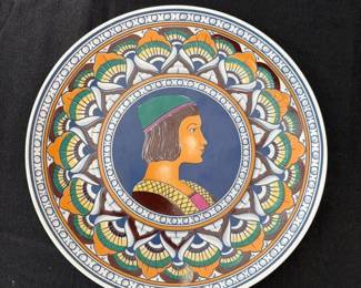 Gubbio Italian Hand-Painted Majolica Ceramic Wall Plate - Artisan Signed