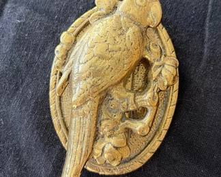 Brass Door Knocker - Vintage Parrot Bird Motif Hardware