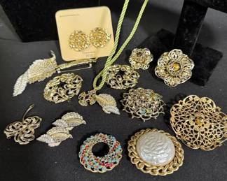 Sara Coventry Earrings & Brooches Vintage Filigree, Faux Pearl & Cameo Collection