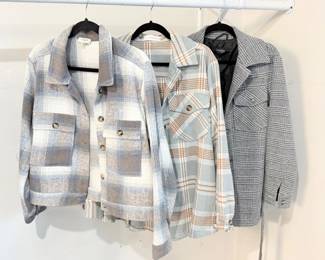 59 LotofThreeWomensPlaidJackets