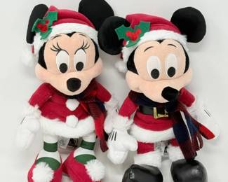 26 DisneyMickeyMinnieChristmasPlushPair