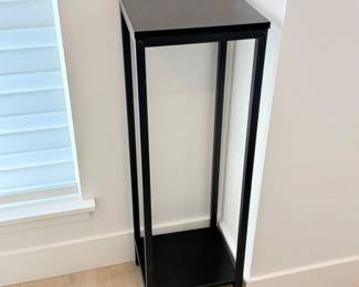 73 BlackLaminateWoodPedestalSideTable