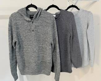 107 LotofThreeGreyKnitSweaters
