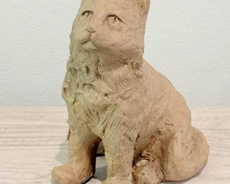 152 BeigeResinCatSculpture
