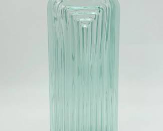 146 VintageArtDecoAquaGlassVase