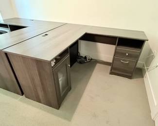 42 WayfairGreyLaminateLShapedDeskwithStorage