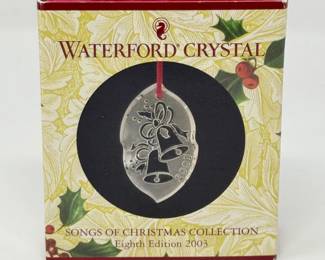 49 WaterfordCrystalSilverBells2003ChristmasOrnament