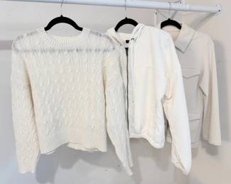 121 CreamKnitSweaterZipUpHoodieButtonUpJacketSet