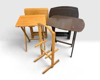 Eclectic Set of Folding TV Tables