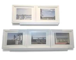 Lot of 5 Coastal Beach Themed Framed Art Prints