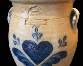 Vintage Rowe Pottery Works Lidded Crock