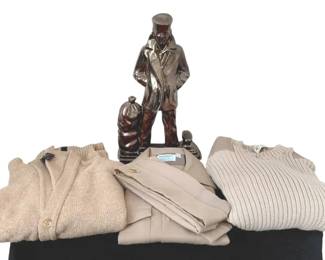 Vintage Navy Uniform Shirt, Hats, Sweaters and Decor Bundle