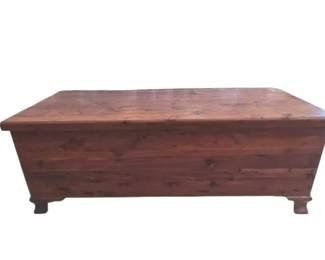 Vintage Solid Cedar Storage Chest Blanket Trunk