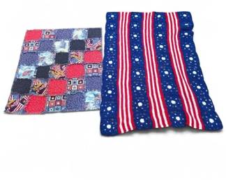 Patriotic Handmade BabyMini Throw Blanket Lot 2 Pieces