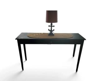 Black Console Table, Nautical Anchor Lamp, TriColor Runner