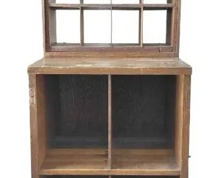 Vintage Wooden Rolling Pigeonhole Cabinet