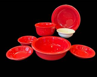 Red White Vtg Fiesta Bowls