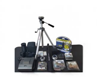 Polaroid Camera, Tripod, Lenses, Filters