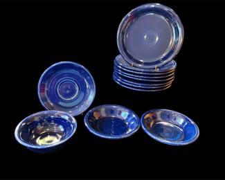 Vtg Cobalt Blue Fiesta Ware 12 Pieces