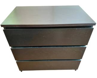 Attractive Black Three Drawer Dresser