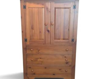 Vintage Broyhill Fontana Solid Knotty Pine Armoire Wardrobe