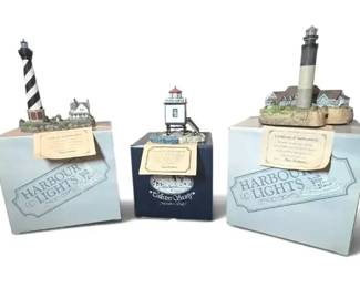 Lot of 3 Vintage Harbour Lights North Carolina Lighthouse Figurines